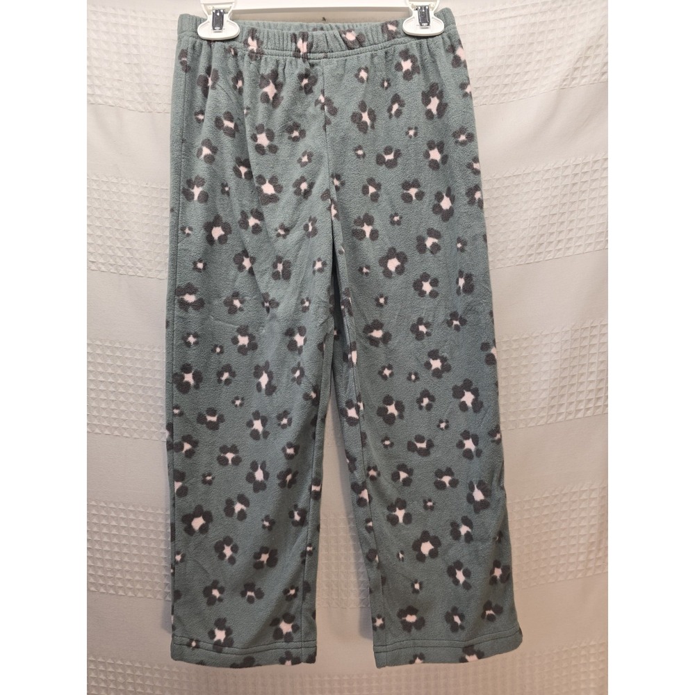 Carters Girls Green Fleece Pajama Pants Animal Print Size 6 Soft Cozy Sleepwear